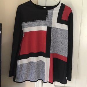 Color block knit top
